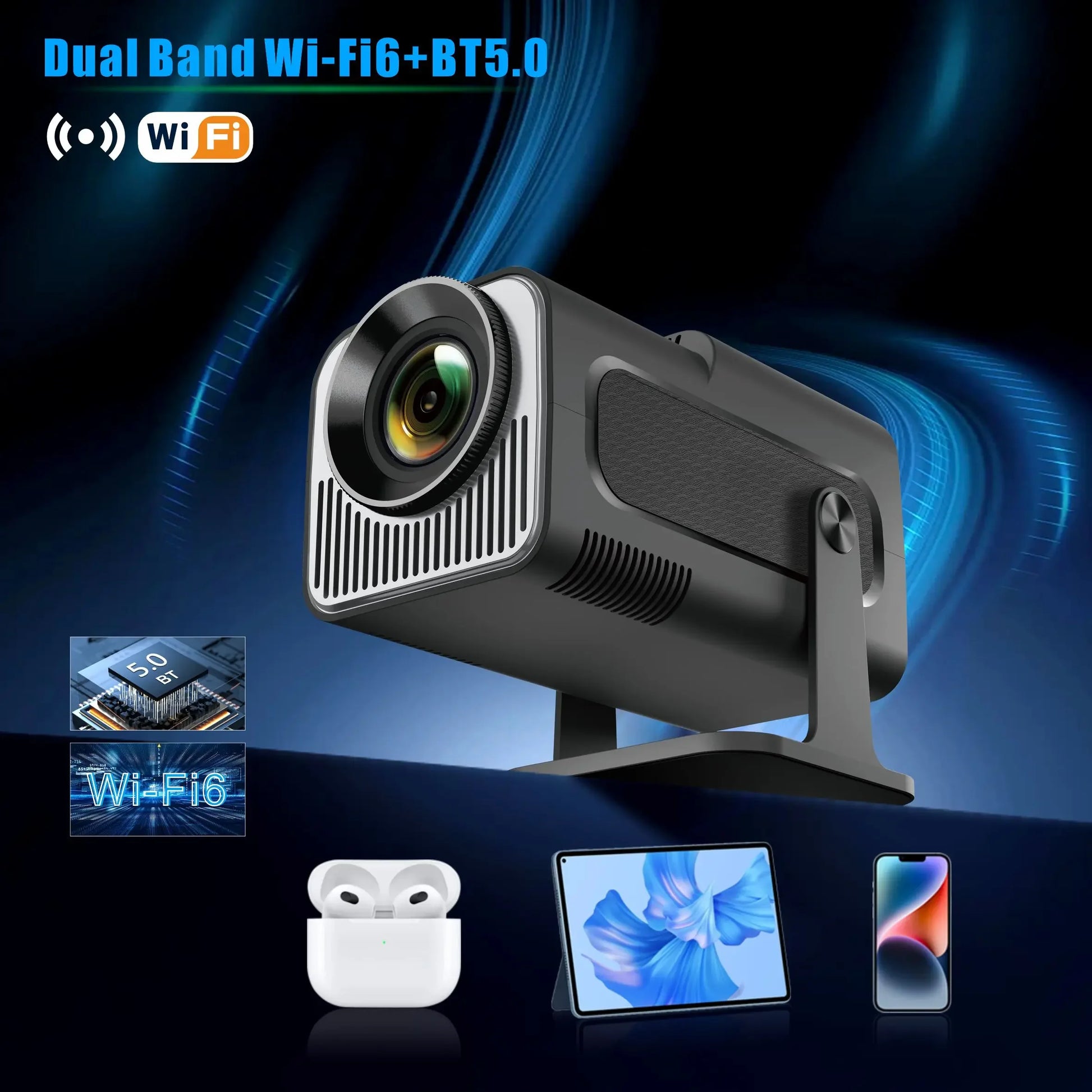 Experience Cinematic Magic with the HY320 Mini Android Projector - Your Ultimate Home Entertainment Solution with 720P Clarity and Smart Features