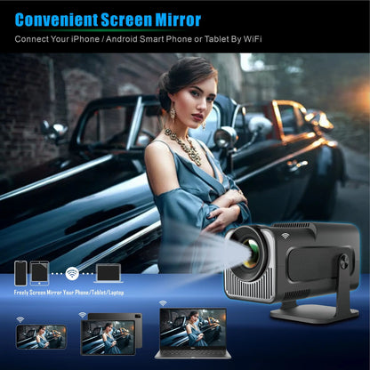 Experience Cinematic Magic with the HY320 Mini Android Projector - Your Ultimate Home Entertainment Solution with 720P Clarity and Smart Features